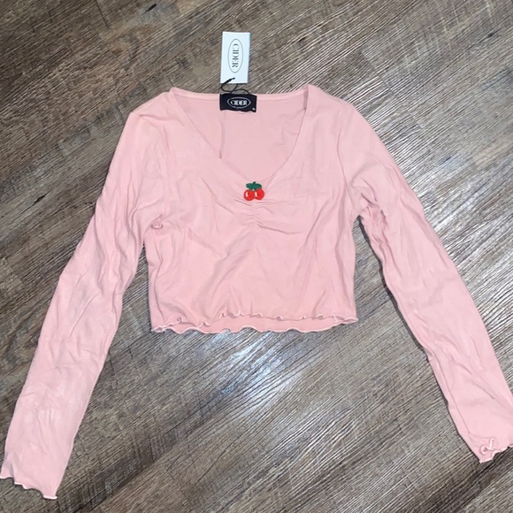 Pink Cherry Crop Top - Picture 1 of 2
